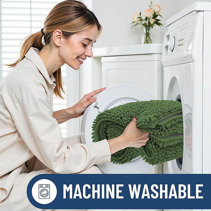 Smiry Luxury Chenille Bathroom Rugs 36x24, Extra Soft and Absorbent Shaggy Bath - Image 6