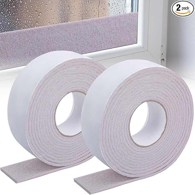 moonoom 2 Roll 16.4 Ft x 2'' Window Condensation Absorber Strip, Thick Window by moonoom