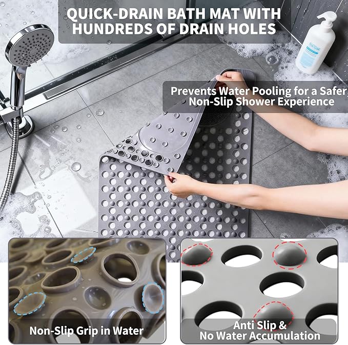Bath Tub Shower Mat with Soft Shower Foot Scrubber Mat - Image 3