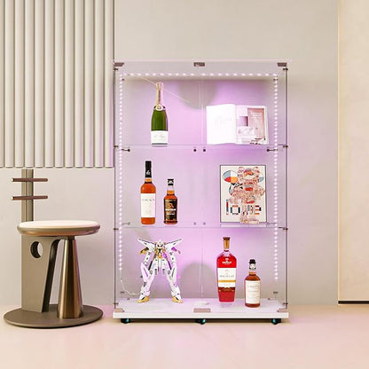 Yoluckea 3 Tiers Glass Display Cabinet - Image 9