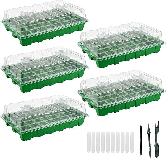 Gardzen 5 Pack BPA Free Seed Starter Tray Kit, 40 Cell Reusable Seedling Trays by Gardzen