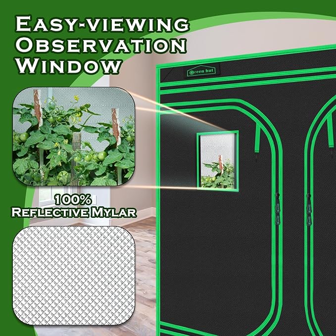 Grow Tent 96"x96"x78", High Reflective Mylar Dark Room - Image 4