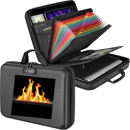 Fireproof Document Organizer Bag, 5200℉ File Organizer Safe Box, Hard Shell - Image 2