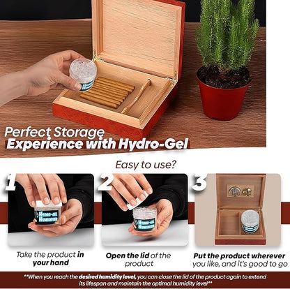 Hydro-Gel Cigar Humidor Humidifier 4oz Jar Convenient & Easy All In One Solution - Image 5
