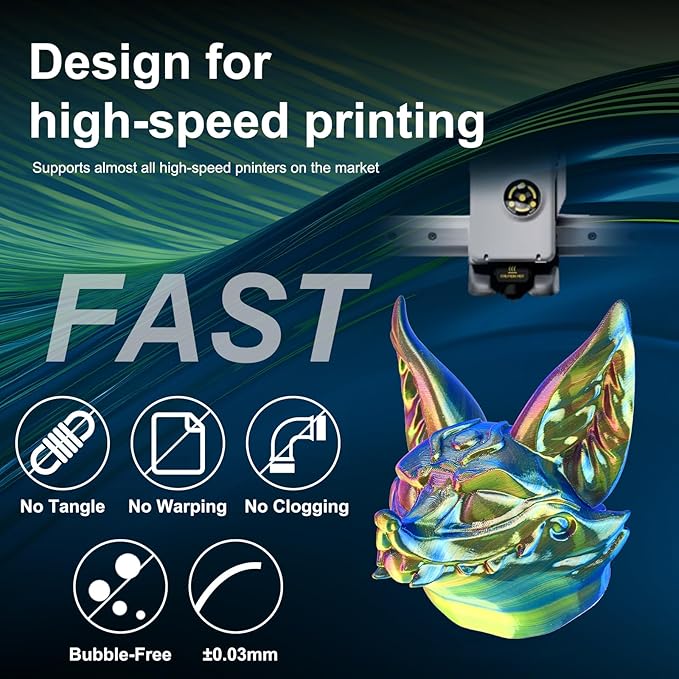 ERYONE Silk Tri Color PLA Filament 3D Printer 1.75mm +/- 0.03mm - Image 4