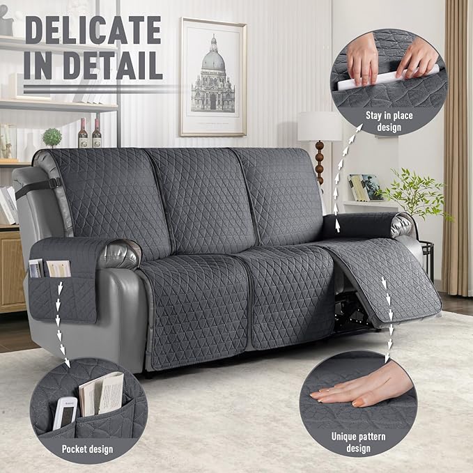TAOCOCO 100% Waterproof Recliner Cover, Non-Slip Washable Reclining Couch Cover - Image 6