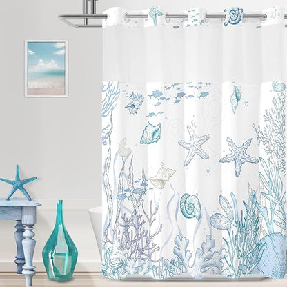 Extra Long No Hook Shower Curtain by TWLSNCD