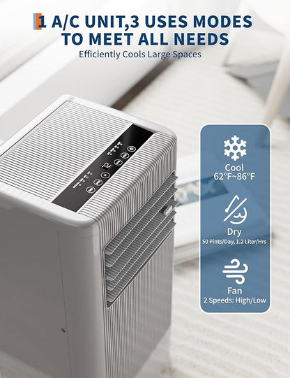 8000 BTU Portable Air Conditioner 3-in-1 Cooling AC Portable Air Conditioner - Image 4