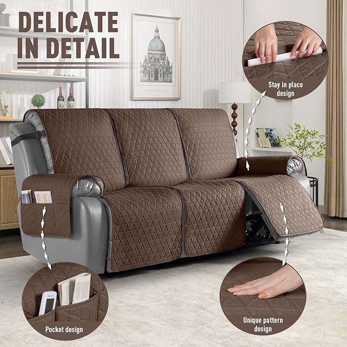 TAOCOCO 100% Waterproof Recliner Cover, Non-Slip Washable Reclining Couch Cover - Image 6