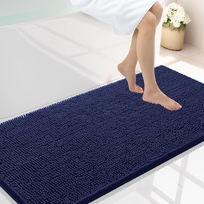 Smiry Luxury Chenille Bathroom Rugs 47x24, Extra Soft and Absorbent Shaggy Bath by Smiry