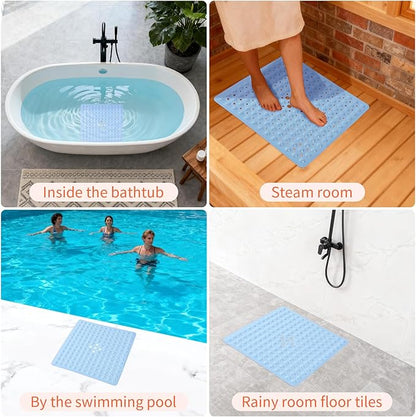 Anti-Slip Bathtub Shower mat, 20.8×20.8（Approximately 53×53cm） inch Soft - Image 6