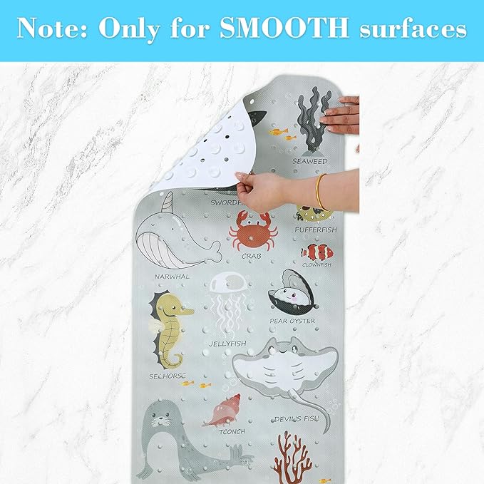 Bath Mat for Tub Non Slip, Machine Washable Anti-Slip Cartoon Baby Bathtub - Image 4