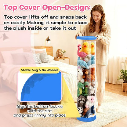Upgraded Stuffed Animal Storage Tube, 47.24" Tall Stuff Animal Organizer - Image 5