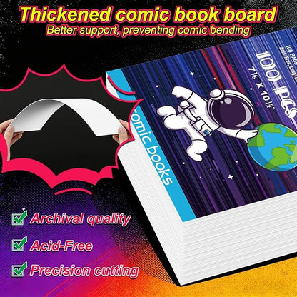 200 Pack Current Comic Book Bags and Boards, Thick Acid-Free Comic Books - Image 3