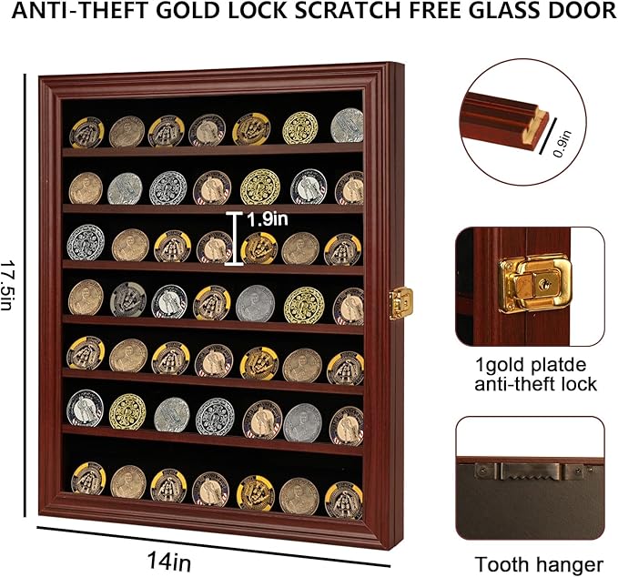 Jinchuan Military Challenge Coin Display Case Lockable Cabinet Rack Holder - Image 2