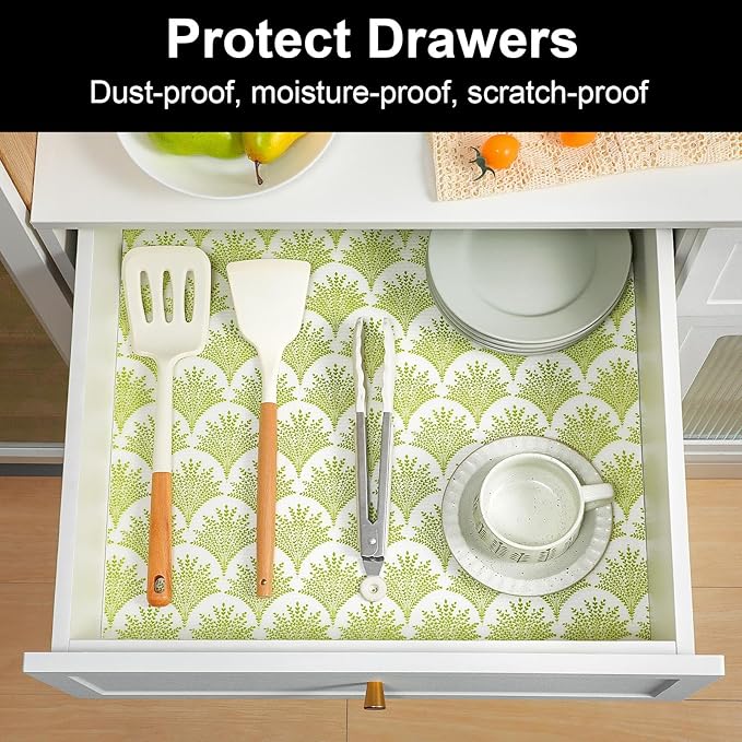 Cooyes Shelf Liners for Kitchen Cabinets, Refrigerator Liners Waterproof & - Image 3