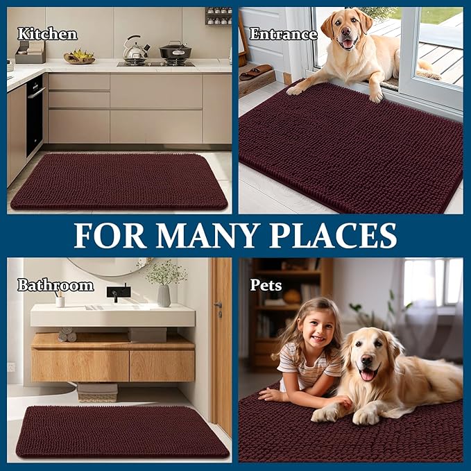 OLANLY Dog Door Mat for Muddy Paws 47x20, Absorbs Moisture and Dirt, Absorbent - Image 8