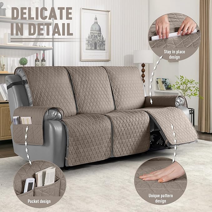 TAOCOCO 100% Waterproof Recliner Cover, Non-Slip Washable Reclining Couch Cover - Image 6