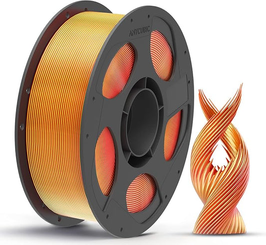 ANYCUBIC Silk Dual Color Pla Filament, 2-in-1 Chrome Coextrusion Color Change by ANYCUBIC