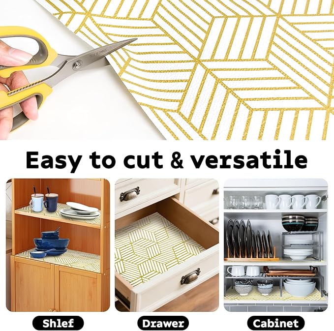 Shelf Liners for Kitchen Cabinets 12IN x 10FT, Non Adhesive Cabinet Liner - Image 5