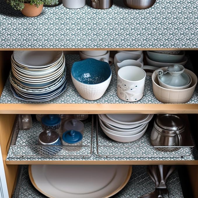 18" W x 96" L Floral Drawer and Shelf Liner - Image 2