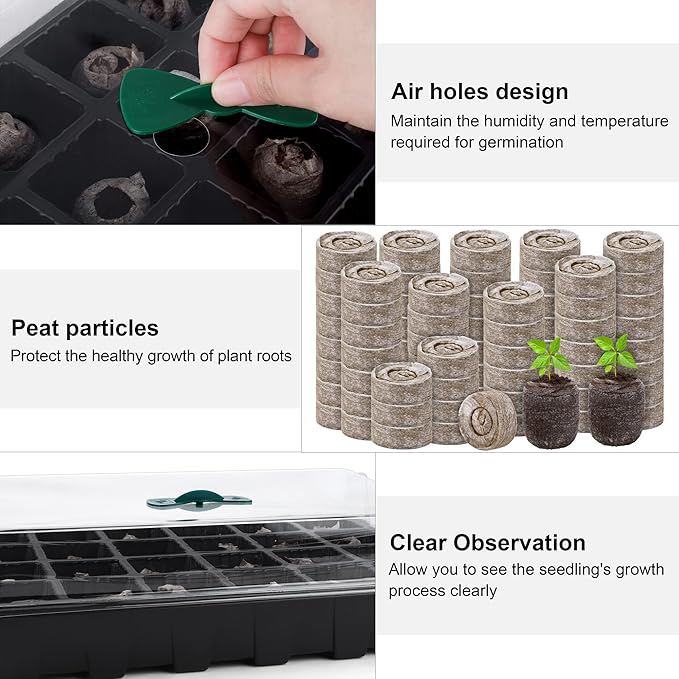 4 Pack 24-Cells Seed Starter Tray Kit Germination Tray - Image 3