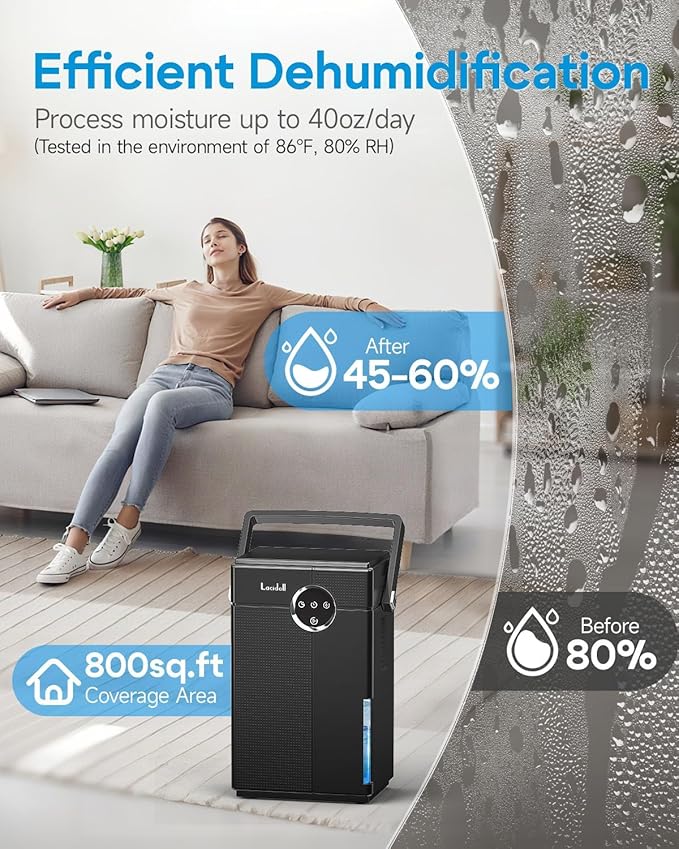 Small Dehumidifier with Drain Hose, Portable Dehumidifier - Image 3