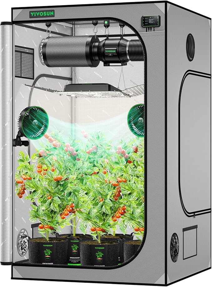 VIVOSUN G448 48"x48"x80" Grow Tent, 4x4 FT Advanced Gray Grow Tent by VIVOSUN