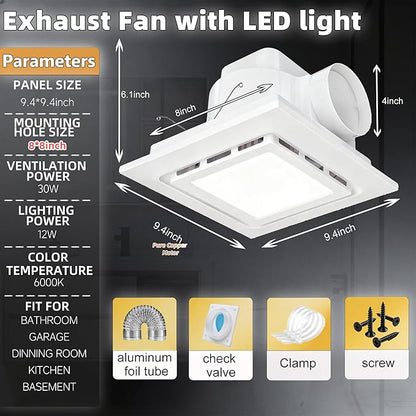 9.4" Quiet Bathroom Exhaust Fan - Image 2
