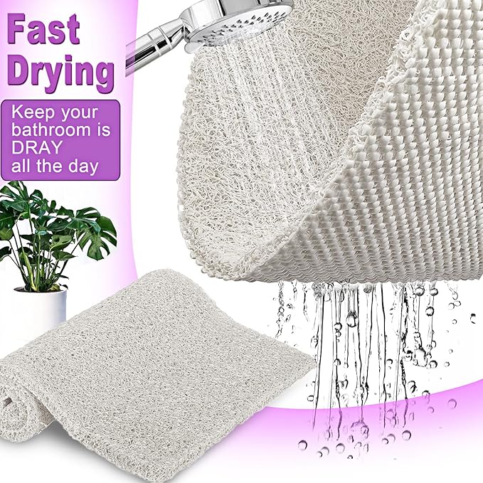 Shower Mats Non Slip for Elderly, 24x32’Lager Loofah Bath Mats for Shower - Image 3