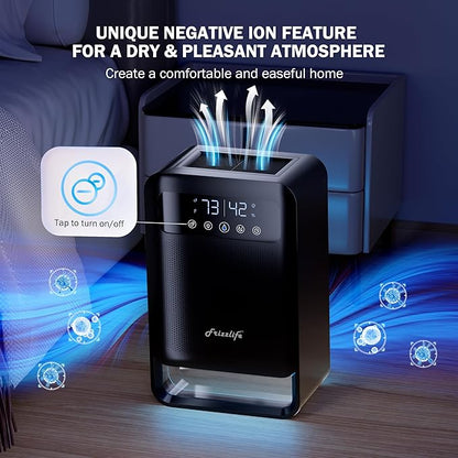 Frizzlife Air Dehumidifier, 135oz Water Tank W/Purifying Function, Quiet Small - Image 4
