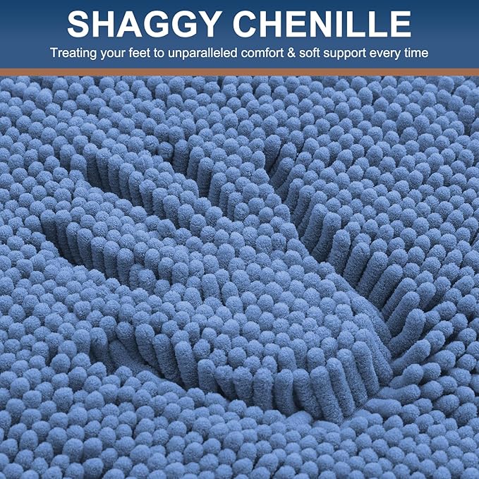 Smiry Luxury Chenille Bathroom Rugs 30x20, Extra Soft and Absorbent Shaggy Bath - Image 3