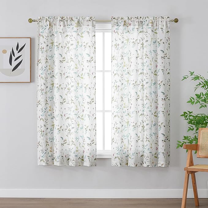 Chyhomenyc Roman Linen Blend Curtains 63 Inch Length 2 Panels Set, Light - Image 2