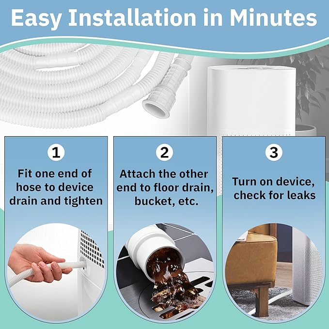 13 Ft Portable Dehumidifier Drain Hose | Universal Replacement Hose Kit - Image 5
