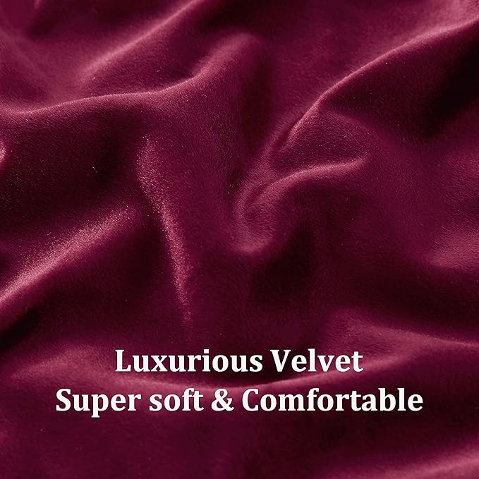 Luxury Christmas Burgundy Velvet Curtains 108 inches Elegant Living Room - Image 5