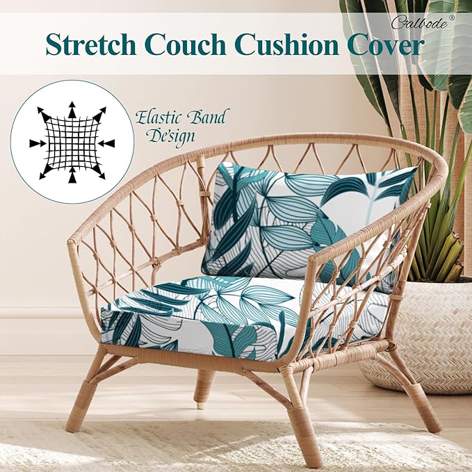 8Pcs Stretch Patio Cushion Cover Outdoor Cushion Cover Replacement Slipcovers - Image 4