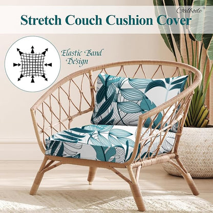 14Pcs Stretch Patio Cushion Cover Outdoor Cushion Cover Replacement Slipcovers - Image 4
