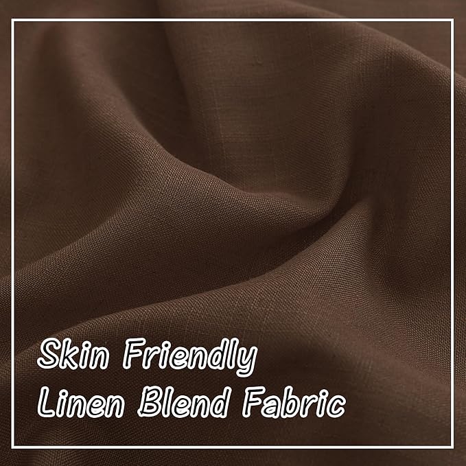 DONREN Cocoa Brown Back Tab Curtains 132 Inches Extra Long Ceiling to Floor - Image 6