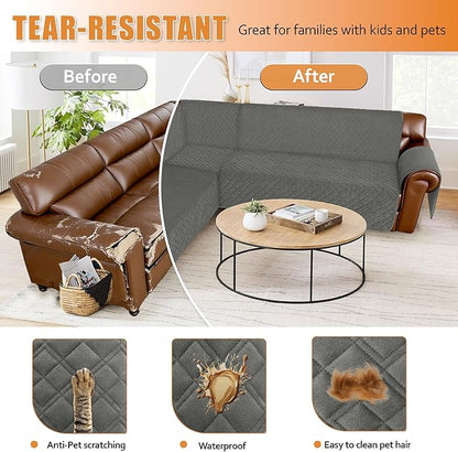 Arfntevss Waterproof Sectional Couch Covers L Shape Washable Velvet Sofa Cover - Image 7
