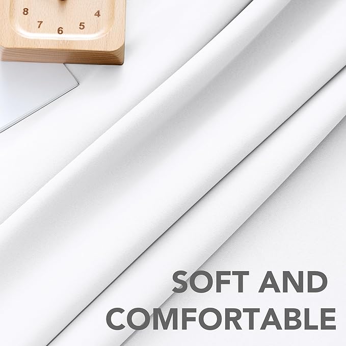H.VERSAILTEX White Curtains Thermal Insulated Window Treatment Panels Room - Image 5