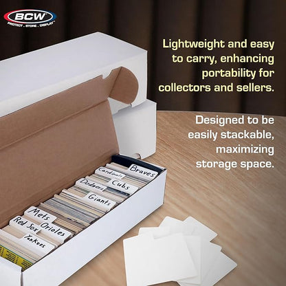 BCW 800ct Trading Card Storage Box & Horizontal Card Dividers – 6 Boxes & 30 - Image 5