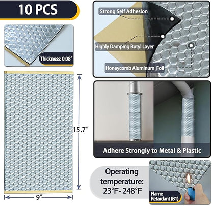 TroyStudio Vibration Damping Mat, Aluminum Foil Noise Dampening Panels - Image 2