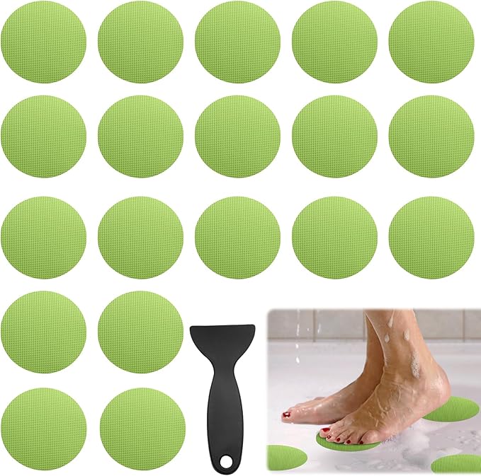 24 PCS Bathtub Non Slip Stickers Green Adhesive Decals Round Shape Anti Slip by Coufce