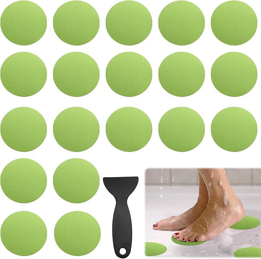 24 PCS Bathtub Non Slip Stickers Green Adhesive Decals Round Shape Anti Slip by Coufce