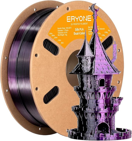 ERYONE Silk Dual Color PLA Filament 3D Printer 1.75mm +/- 0.03mm, Bicolor by ERYONE