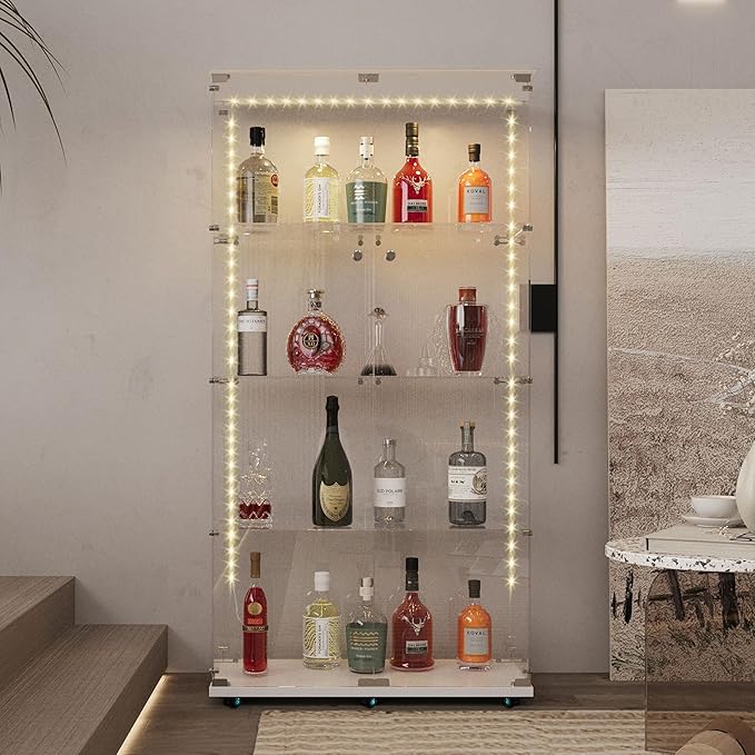 Yoluckea 4-Tier Glass Display Cabinet - Image 6