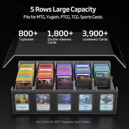Trading Card Storage Box 5-Row 3900+ Capacity, TCG MTG Card Case - Image 2