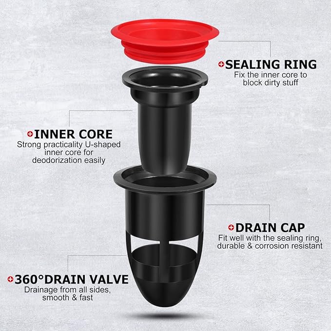 IMIKEYA Odor-Proof Shower Drain Plug, Fits 1.5''-2'' ID Sewers, and Pipes - Image 5