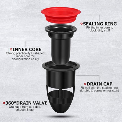 IMIKEYA Odor-Proof Shower Drain Plug, Fits 1.5''-2'' ID Sewers, and Pipes - Image 5