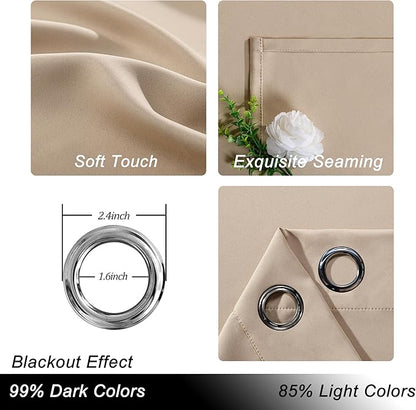 Hiasan Patio Sliding Door Blackout Curtains-12.5ft Wide x 8ft Tall, Grommet - Image 2
